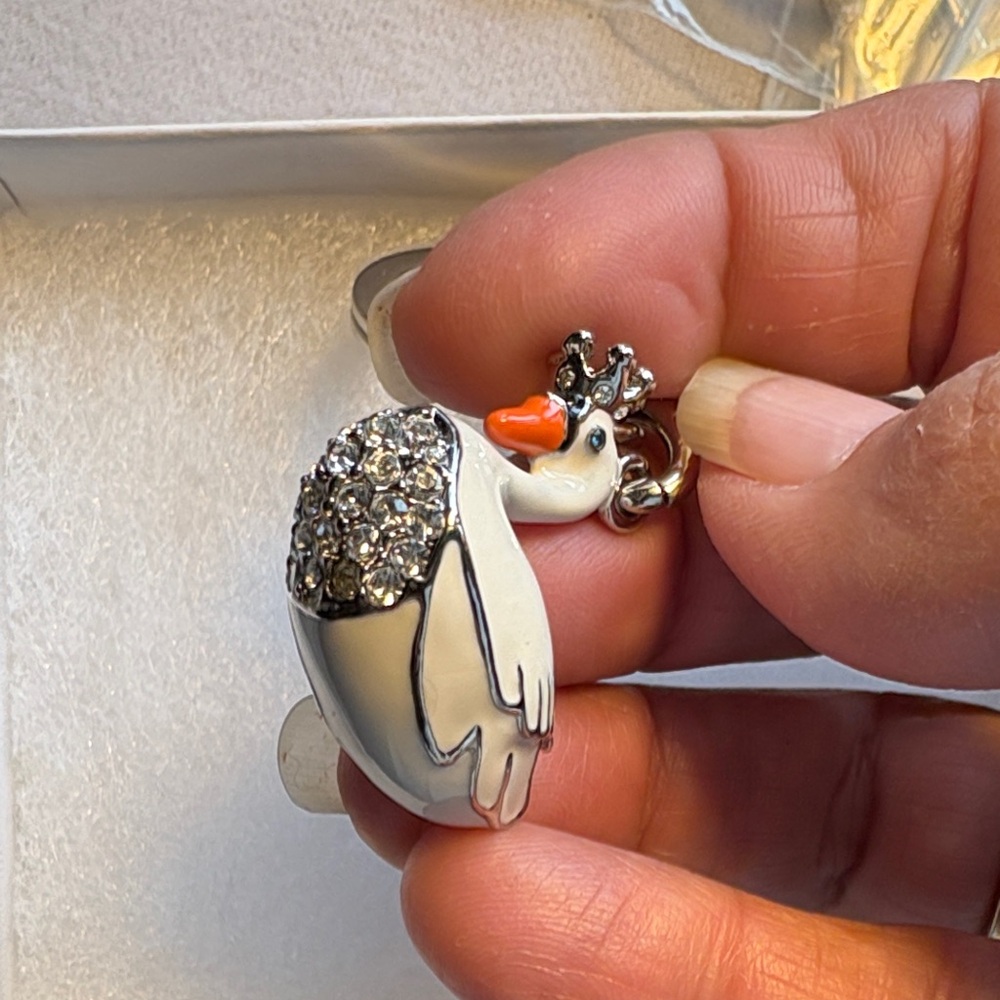 Coach White and Silver Swan Keychain - Picture 4 of 6